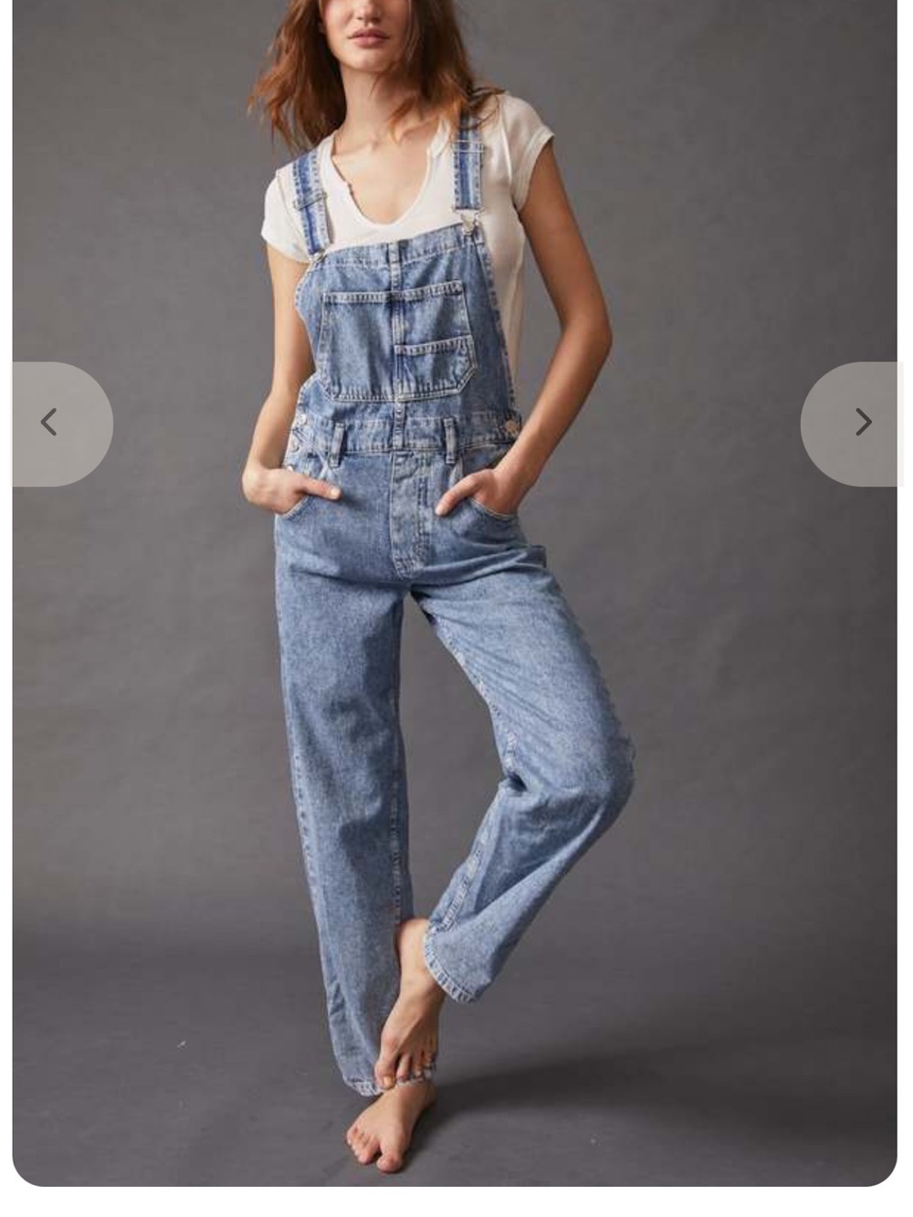 Free People Ziggy Overalls Powder Blue